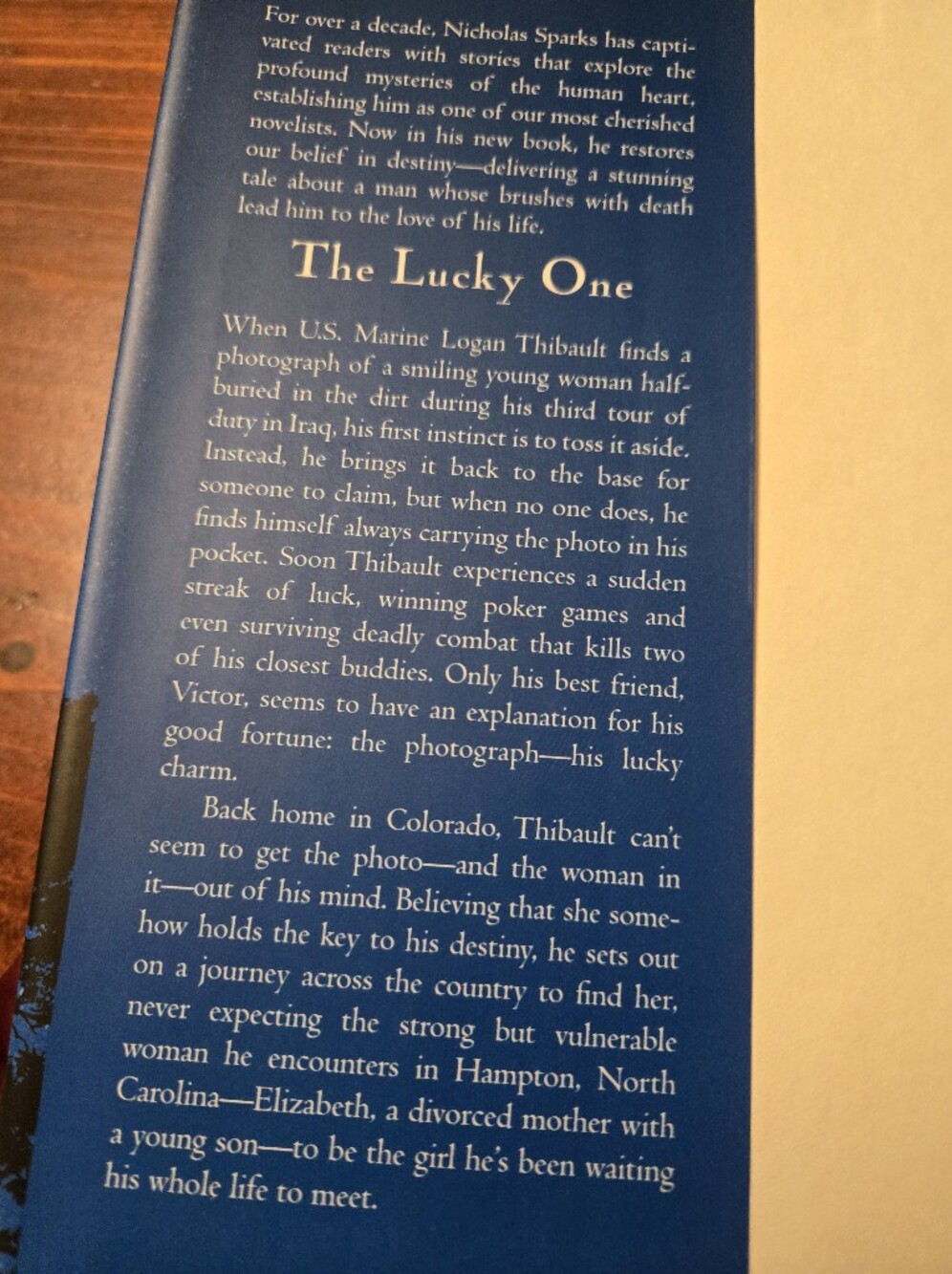 Nicholas Sparks 'The Lucky One' Hardcover Coffee Table Book - Blue - Picture 4 of 4
